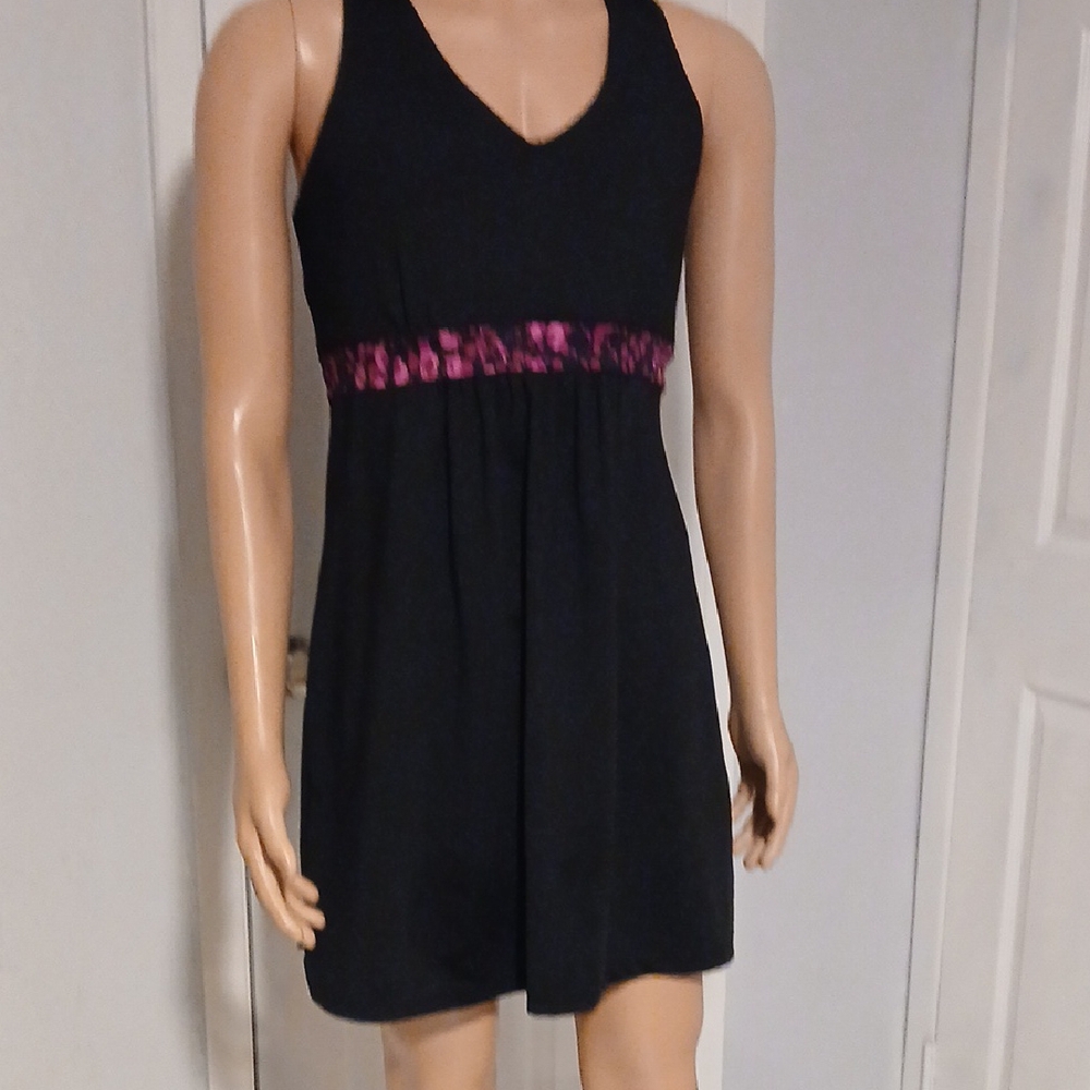 Mi Black and Pink Mini Dress
